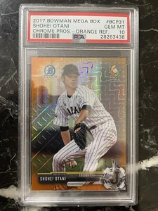 2017 Bowman Chrome Orange Refractor Shohei Ohtani (Otani) RC 12/25 PSA 10 POP 7!