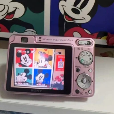 Sony Cybershot DSC-W120 7.2MP CCD Vintage Digital Camera - 100% Working-Pink - Image 1 of 4