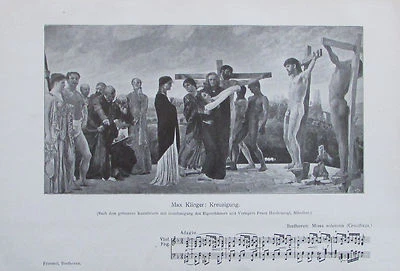 1901 MAX KLINGER KREUZIGUNG BEETHOVEN MISSA SOLEMNIS CRUCIVIXUS Bild  - Bild 1 von 2