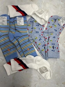 New without tags! Polo Ralph Lauren Lot 6 Pairs -Boys 8-9.5 multicolor Socks - Picture 1 of 9