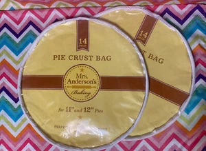 Set Of 2 Mrs. Anderson's Baking 14 in. Pie Crust Bags For 11" & 12" Pies NEW - Picture 1 of 3