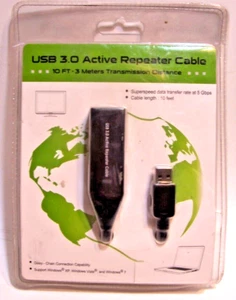 10Ft SuperSpeed USB 3.0 Active Extension Cable Cord Repeater 5Gbps Data Transfer - Picture 1 of 3