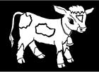 WHITE Vinyl Decal  Calf cow dairy milk baby farm country drink fun sticker
