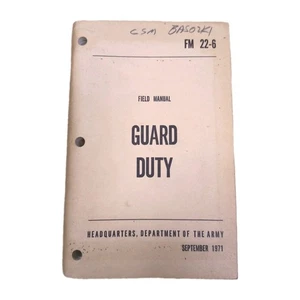 Vintage Field Manual Guard Duty Army 1971 FM 22-6 Booklet - Picture 1 of 6