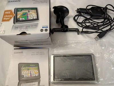 Garmin Nuvi 1450LM 5" GPS Navigation System Bundle w/ box & Car Charger WORKING  - Image 1 of 4