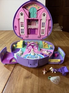 Vintage Polly Pocket Musical Wedding Purple Heart Compact - Picture 1 of 13
