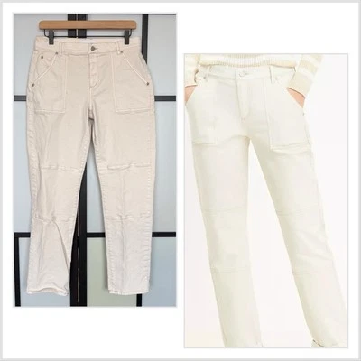 LOFT Girlfriend Utility Pants Bone Creme Women’s Size 28/6 Boho Minimal Neutrals Foto 1 de 4