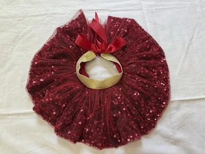 Bebé Tutú Falda Navidad Rojo Dorado Lentejuelas Recién Nacido Foto Elegante Adorable Lindo Toby - Imagen 1 de 9