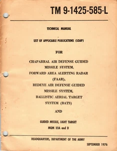60 Page TM 9-1425-585-L PUBLICATION LIST CHAPARRAL REDEYE Air Defense on Data CD - Picture 1 of 12