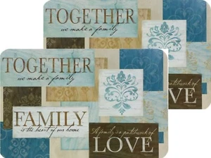 2er Set gleiche nicht klare Hartplastik Tischsets 18"x12") ZUSAMMEN, FAMILIE, LIEBE, GR - Bild 1 von 14