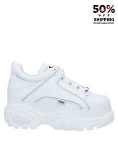 RRP€179 BUFFALO Leather Sneakers US10 UK6 EU40 White Logo