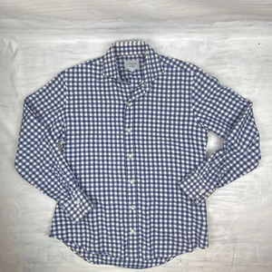 Ledbury Cotton Flannel Shirt Mens Large Blue White Check Long Sleeve Soft Nice - Picture 1 of 5