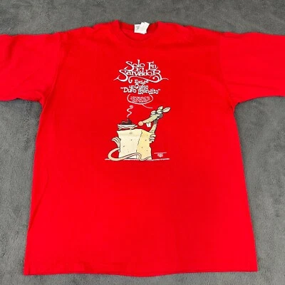 Vintage 90s T-Shirt Herbert Aguilar Men's Size XL Red Solo En El Salvador Queso - Image 1 of 4