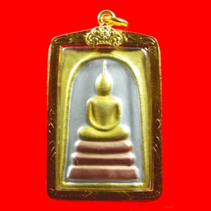 R4 Phra Somdet Chin Banchon Amulett Wat Rakhang Khositaram Bangkok gerahmt Gold - Bild 1 von 7
