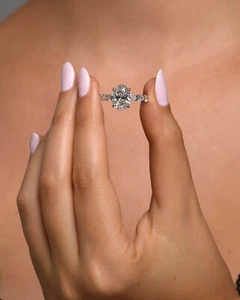 Diamond Engagement Ring VS1 F 4 Carat Lab-created 18k White Gold IGI Eye Clean - Picture 1 of 5