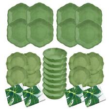 Amazon Fully Green 28 Piece Melamine Outdoor Dinnerware with 4 x Napkin Set