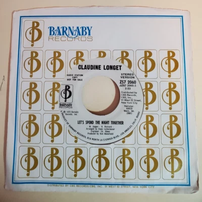 Claudine Longet LET'S SPEND THE NIGHT TOGETHER (PROMO ROCK 45) #2060 PLAYS VG+ - Image 1 of 4