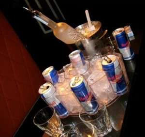 Red Bull Eiswürfelbehälter Boot Eisbox aus Kunststoff mit Dosenhalterung Flasche - Bild 1 von 6