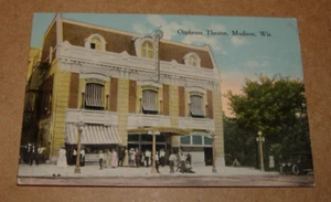 Tarjeta postal c1910 Orpheum Theater Madison Wisconsin WI Town View - Imagen 1 de 3