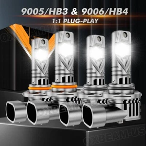 AUXBEAM LED Headlight 4 Bulbs 9005 9006 Combo Set Super White Plug Play 24000LM - Picture 1 of 12