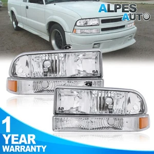 2PCS Headlights Assembly Headlamps For 1998-04 Chevy S10 Pickup Blazer 4.3L 2.2L - Picture 1 of 15