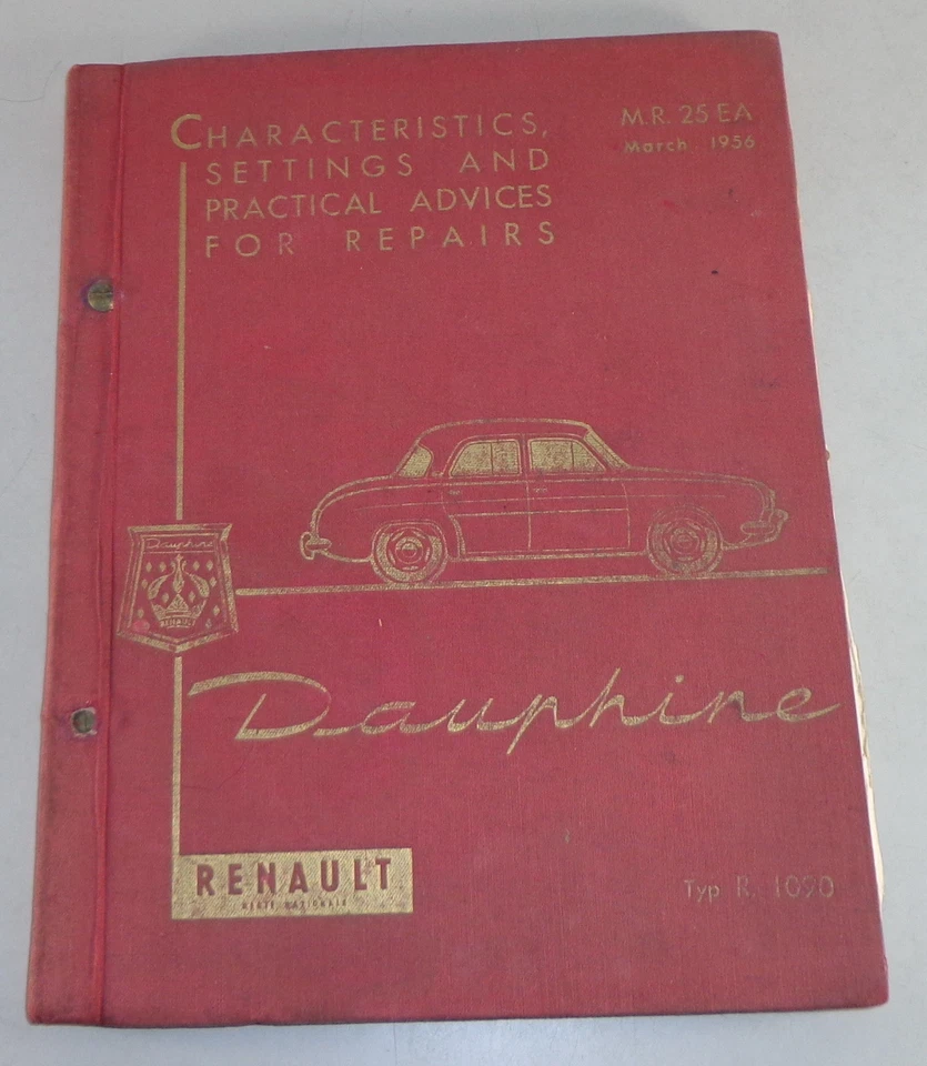 Manual De Taller Renault Dauphine De Marzo De 1956 - Imagen 1 de 1