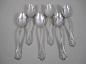 6 cucchiai finemente decorati argento 8oo argentiere Osterberg Slesia TOP! - Foto 1 di 13