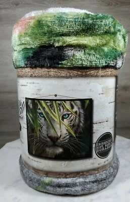 TIGER    Royal Plush▪︎Raschel▪︎Throw Blanket▪︎Soft Warm▪︎Washable▪︎Sz 50X60▪︎NEW - Image 1 of 4