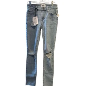 PAIGE Hoxton High Rise Slim Fit Distressed Jeans Vintage Stretch Size 24 - Picture 1 of 7