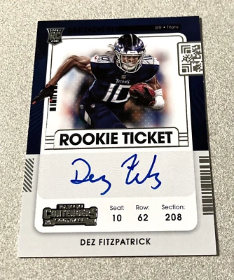 2021 Panini Contenders RC Variation Auto #130 Dez Fitzpatrick Titans - Image 1 of 2