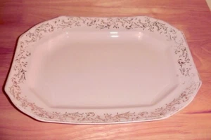 Taylor Smith Taylor pink platter gold trim 1932 Chester West Virginia - Picture 1 of 6