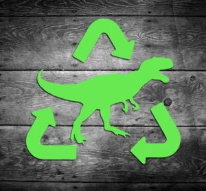 Tyrannosaurus Rex Recycled Gas Cap Door Cover Vinyl Sticker Car Window Door Bump - Picture 1 of 3