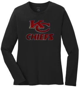 Damen Kansas City Chiefs Ladies Bling Langarm T-Shirt (Größe S-4XL) - Bild 1 von 2