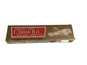Stainless Steel Chow Kit Vinyl Carry Case For Camping Scouts Hunters Fishermen - Picture 1 of 5