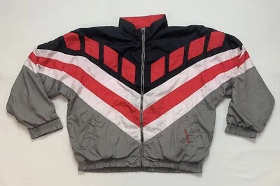 Chaqueta deportiva de colección Oleg Cassini roja gris negra bloques de color para hombre grande L Foto 1 de 4