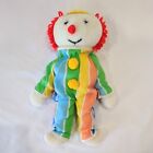 Eden Plush Clown Vintage Stuffed Lovey 12 Inches Striped Colorful Stripes Clown