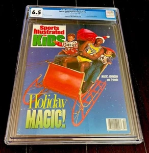 MAGIC JOHNSON RARE SPORTS ILLUSTRATED FOR KIDS 1989 POP 1 W CARDS CGC 6.5 - Picture 1 of 3