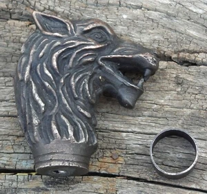 Handmade Handle Wolf Head Brass Handle Vintage Walking Cane - Picture 1 of 3