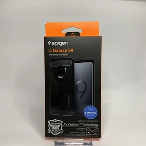 Nuevo con etiquetas Samsung Galaxy S9 Estuche Spigen Armadura Resistente Tecnología Cojín de Aire-Negro - Imagen 1 de 2