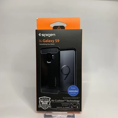 Funda Spigen Resistente Armadura Tecnología Cojín de Aire Nueva con Caja Samsung Galaxy S9-Negro Foto 1 de 2