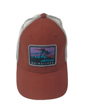Quicksilver Ranger Rice Snapback Hat Rust Sunset & Palm Trees Ocean Surfing