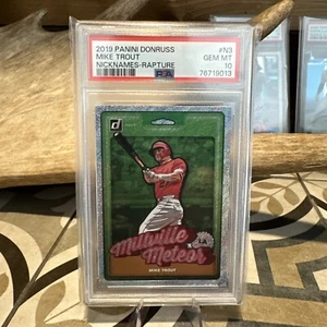 MIKE TROUT 2019 Panini Donruss Nicknames Vector Millville Meteor #N3 PSA 10 GEM - Picture 1 of 4