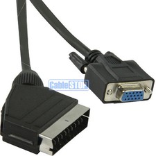 2 meter scart kabel zu svga vga 15 pin female socket 2m