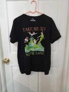 Womens Peter Pan Take Me To Neverland T Shirt Sz Large Nice Preowned Condition - Picture 1 of 4