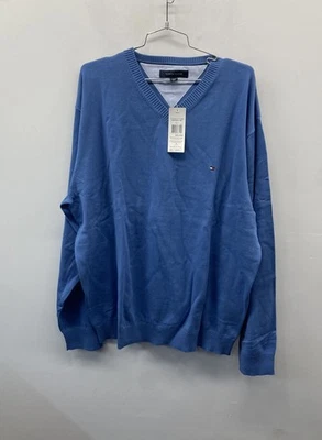 Tommy Hilfiger Blue NWT 100% Cotton V-Neck Sweater Men's XXL - Image 1 of 4