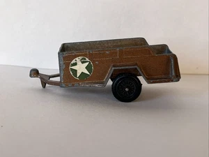 Giocattolo rimorchio militare vintage TootsieToy marrone pressofuso esercito americano 3,5" pressofuso - Foto 1 di 6