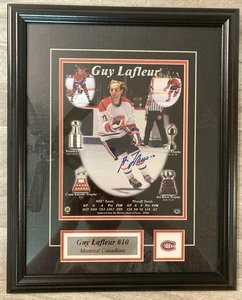 GUY LAFLEUR AUTOGRAPH SIGNED FRAMEWORTH COA FRAMED PHOTO CANADIENS 18”x14 8”x10 - Picture 1 of 4