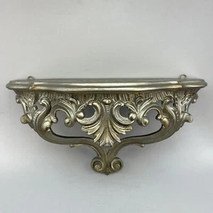 Wall Shelf Vintage Gold Ornate Rococo Italy  Hollywood Regency Style 15” Resin - Picture 1 of 16