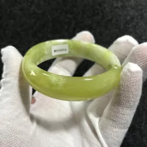 Brazalete de jade chino de jade amarillo hielo certificado 59,5 mm - Imagen 1 de 7