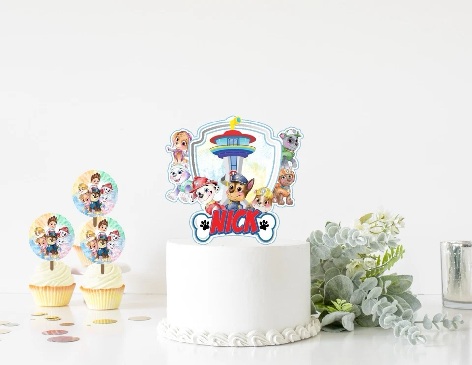 Topper de pastel Pata Perro Fiesta de cumpleaños Decoración de pastel Foto 1 de 1